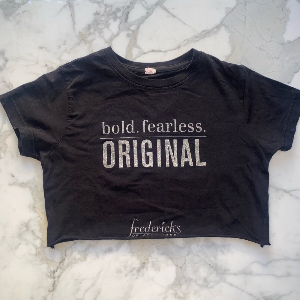 Frederick's of‎ Hollywood Top Size Large Cropped black
